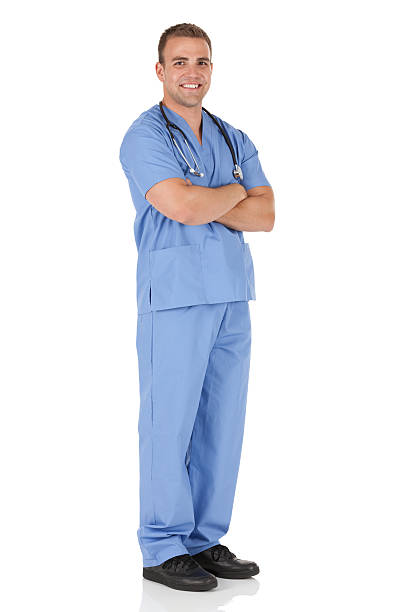 istock Male nurse standing with his arms crossed 185223849