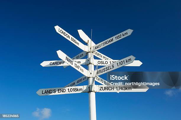 Distance Sign Stock Photo - Download Image Now - Pole, Distant, Advice