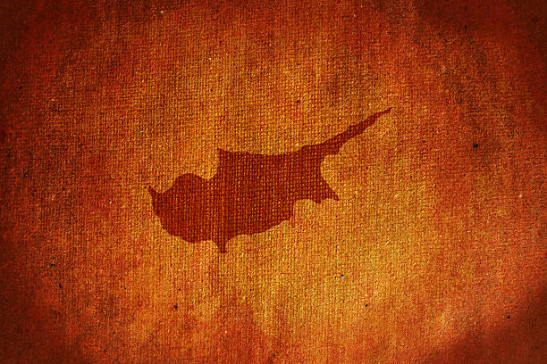 Grunge Cipro mappa in tela - foto stock