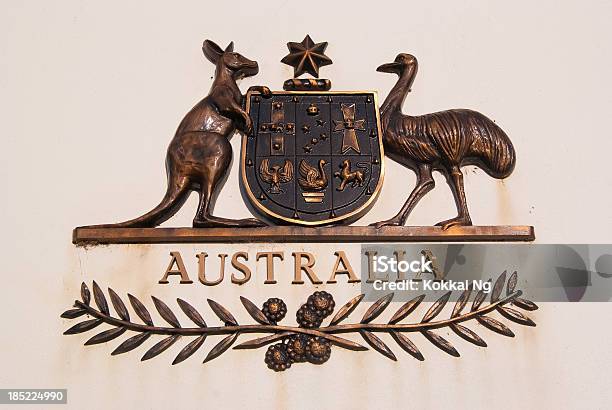 호주 국가 문장 호주에 대한 스톡 사진 및 기타 이미지 - 호주, 출입국, 국회의사당-캔버라