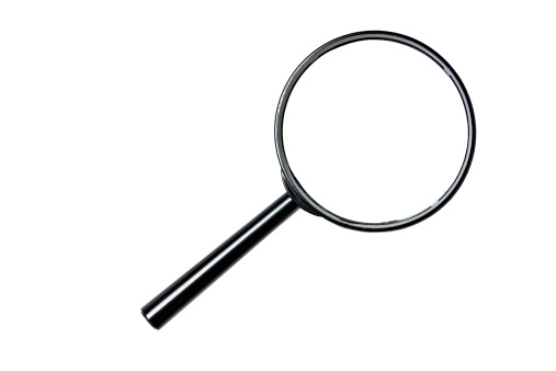 magnifying glass, cut out on white background