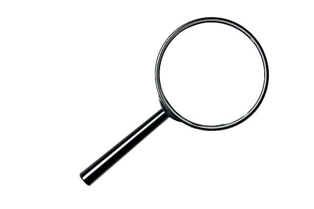 magnifying glass, cut out on white background  loupe stock pictures, royalty-free photos & images