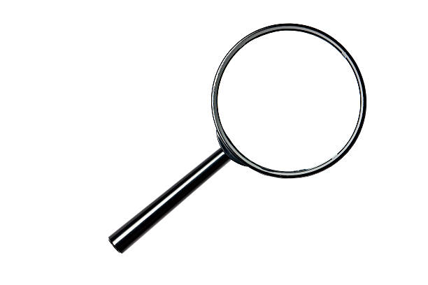 szkło powiększające, wycięcia na białym tle - equipment magnifying glass glass science zdjęcia i obrazy z banku zdjęć