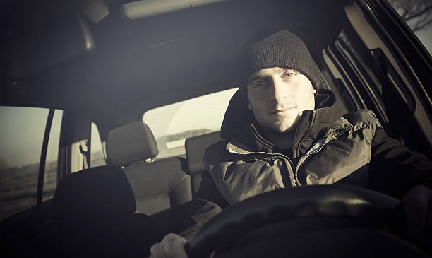 istock Young man traveling in his car 185225127