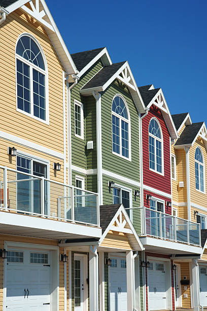 istock Brightly coloured town houses 185225470
