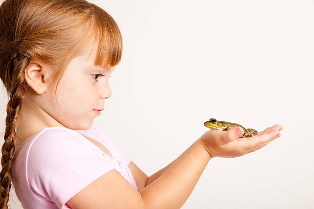 istock Young Princess Looking at Frog, With Copy Space 185225493