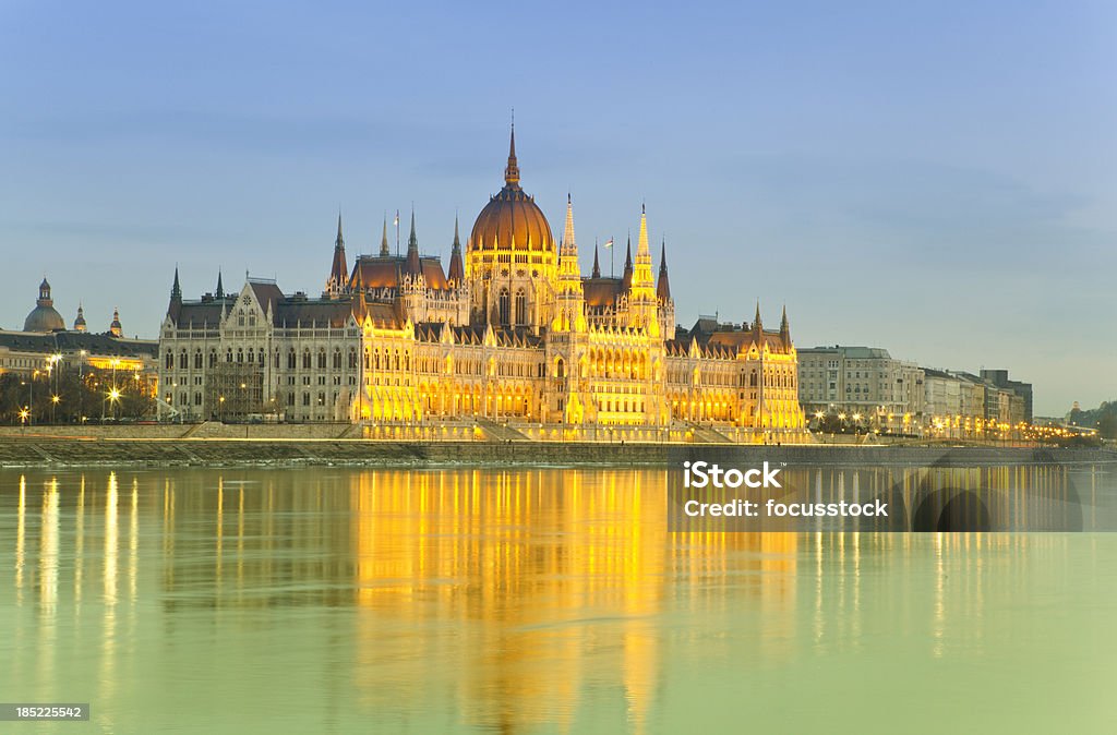 Parlamento da Hungria-Budapeste - Royalty-free Anoitecer Foto de stock