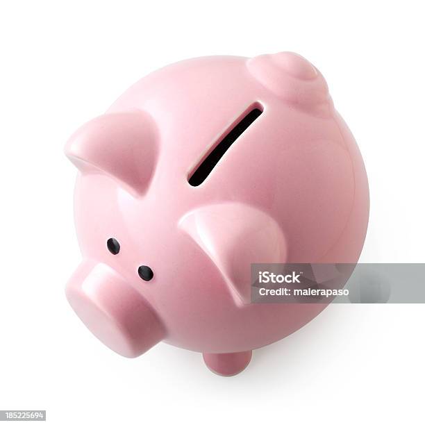 Foto de Piggy Bank e mais fotos de stock de Cofre de porquinho - Cofre de porquinho, Cofre para moedas, Fundo Branco