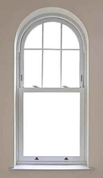 Photo of beautiful arched window with clipping path