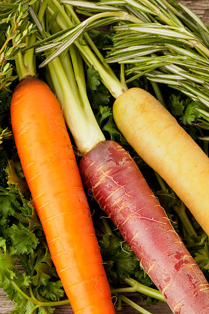 istock Colorful Carrots on Herbs 185226164