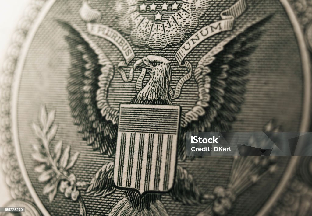 Money. Great press of the USA Great press of the USA. White-headed eagle. Note reverse one dollar Treasury Stock Photo