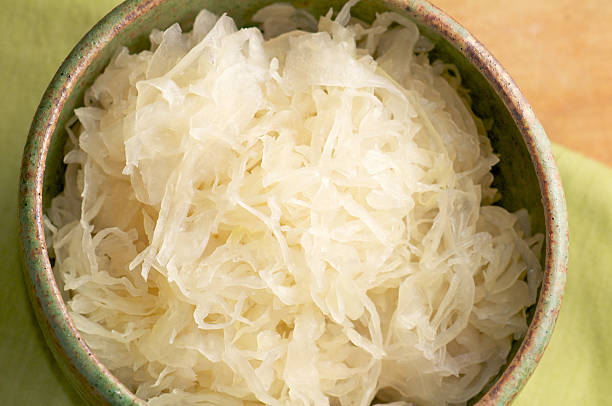 istock Pottery Bowl of Sauerkraut from Above 185226335