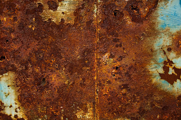 fondo de metal oxidadas - metal rusty textured textured effect fotografías e imágenes de stock