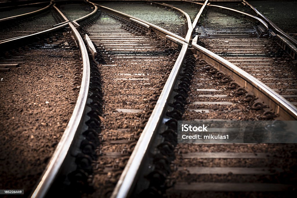 Cruce de tren - Foto de stock de Vía de tren libre de derechos