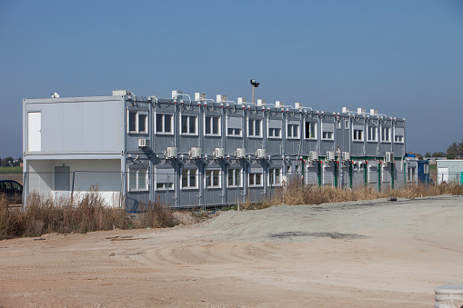 Employee barracks on the Building site
