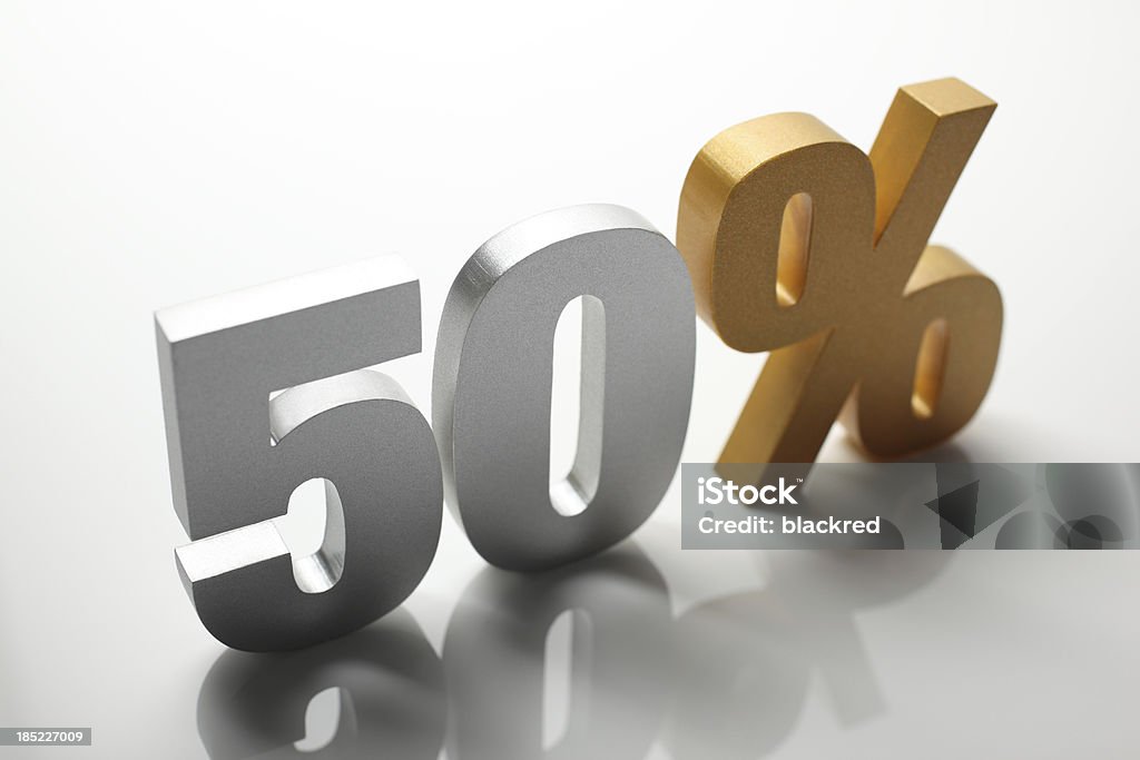 Fifty Percent Block letter number and symbol - 50 Percent Sign.Similar images - Financial Figures Stock Photo