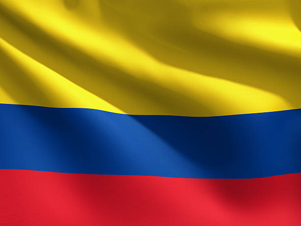 Primer plano de bandera de Colombia - foto de stock