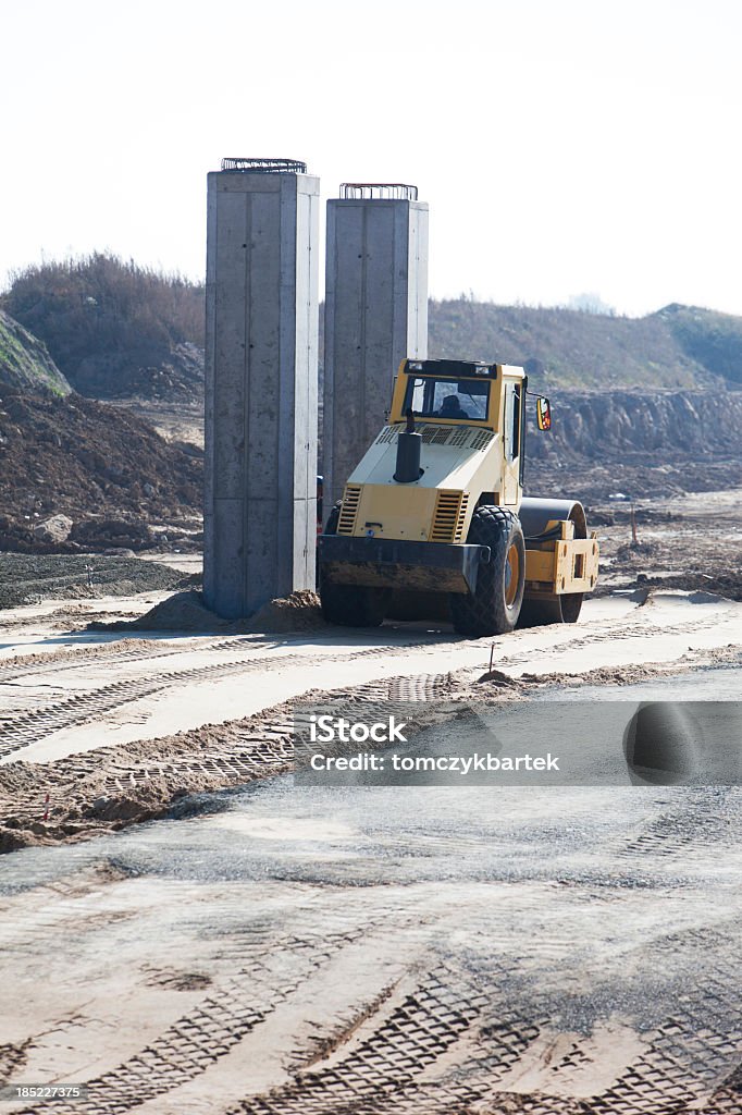 Road Roller auf Baustelle - Lizenzfrei Arbeiten Stock-Foto