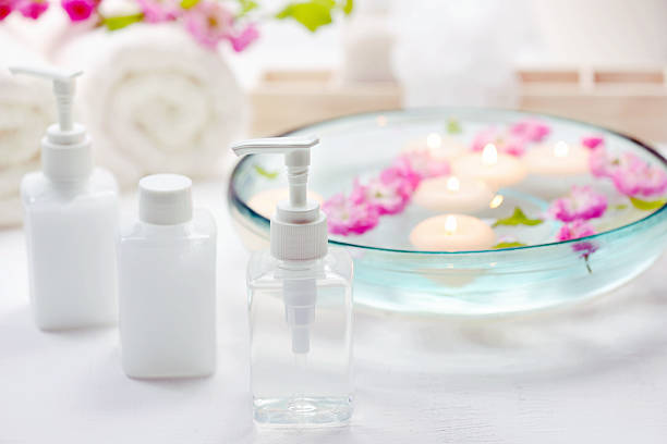 istock Spa Treatment with cosmetic items 185227432