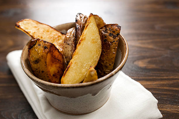 Bowl of Homemade potato Wedges.