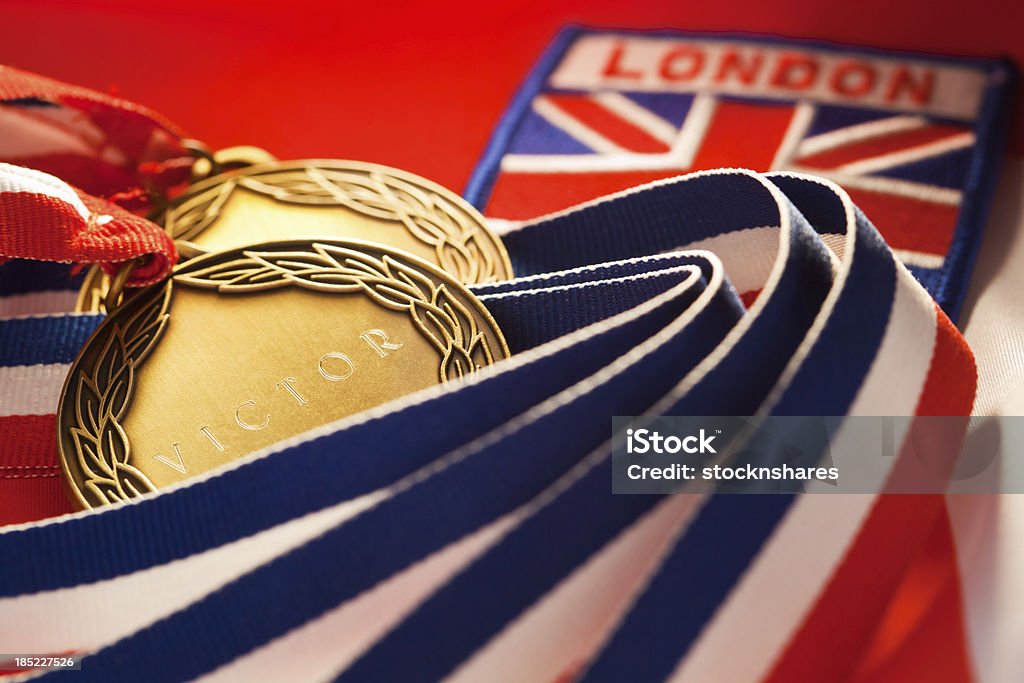 Reino Unido o vencedor da medalha de ouro - Foto de stock de Azul royalty-free