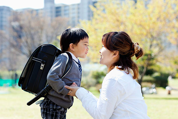 Mother and son stock photo