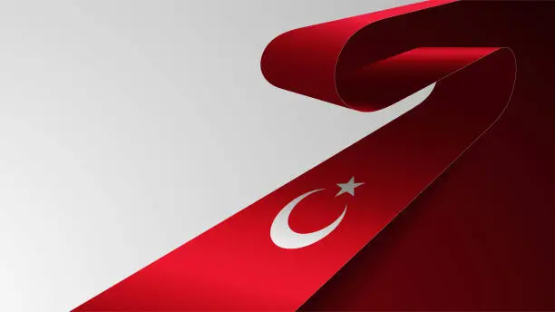 Vector illustration of EPS10 Vector Patriotic Background with Turkey flag colors.