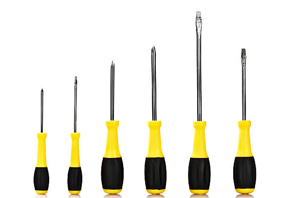 Screwdrivers like a graph Slotted screwdrivers like a graph isolated on white screwdriver photos stock pictures, royalty-free photos & images