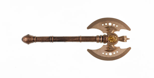 istock golden battle ax isolated on white background 1852285846