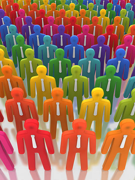 istock Vivid Business People Standing in Line 185228994