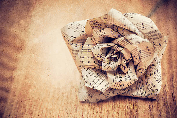 istock Grunge Rose Made with Sheet Music 185229473