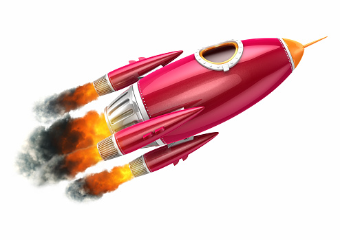 3d illustration of a hypersonic missile in the sky