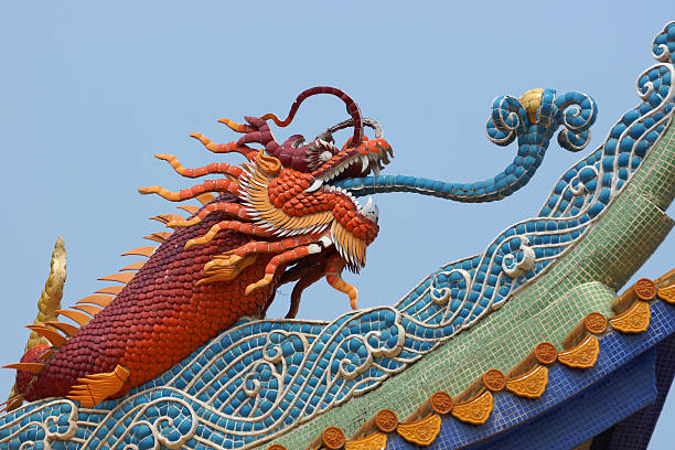 istock Dragon at Chinese Temple Roof 185229705