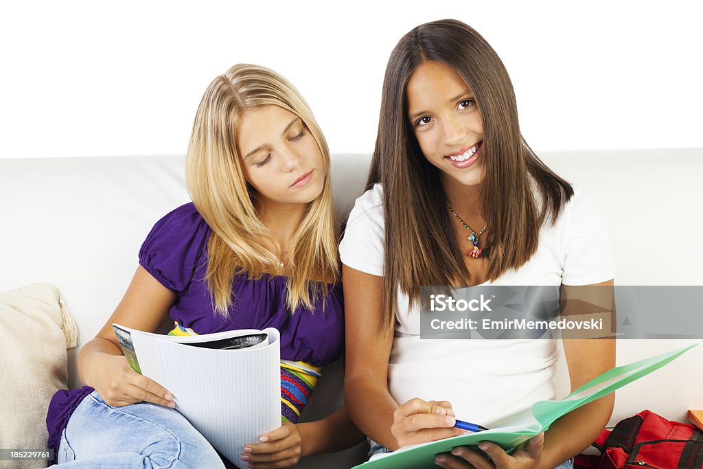 Przyjaciele robi Zadanie domowe - Zbiór zdjęć royalty-free (14-15 lat)