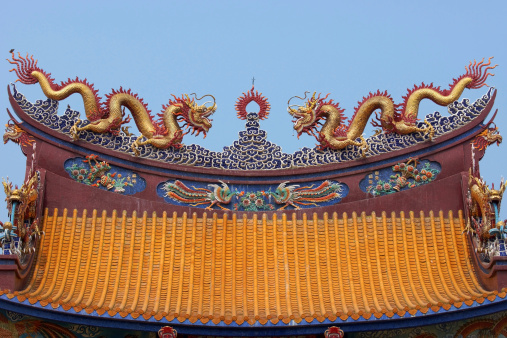 Dragon at Chinese Temple Roof