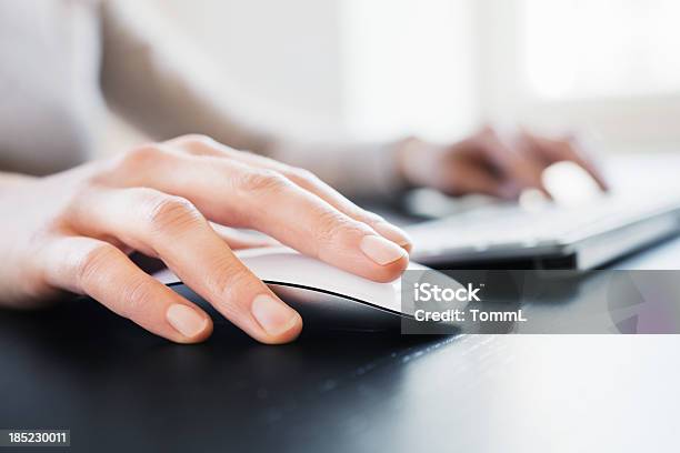 Hand With Computer Mouse Stock Photo - Download Image Now - Computer Mouse, Computer Keyboard, Computer