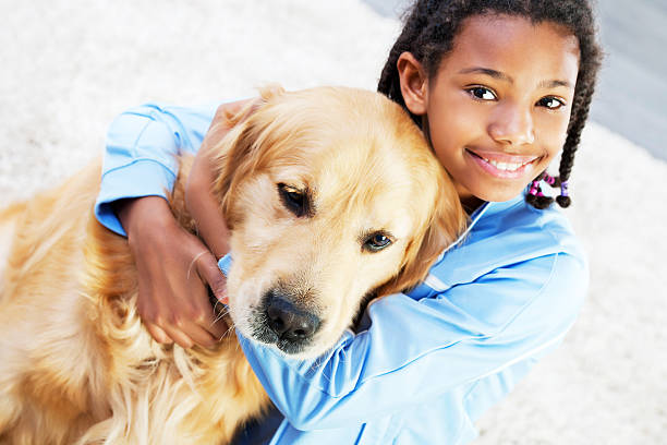 istock Girl with her dog. 185230047