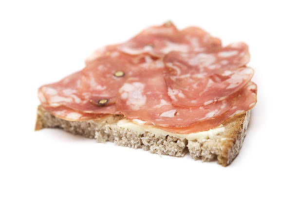 istock Sliced Bread with Butter and Salami 185230859