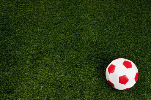 Soccer ball on a soccer field.  Please see my portfolio for other sports related images.