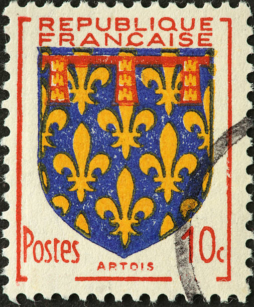 istock France trefoil on shield, old stamp 185231174