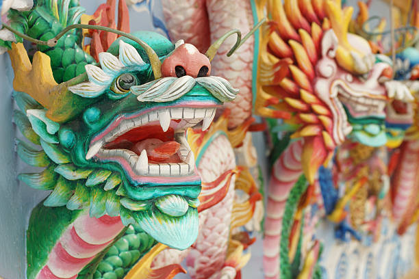 istock Dragon Sculpture at Chinese Temple 185231233
