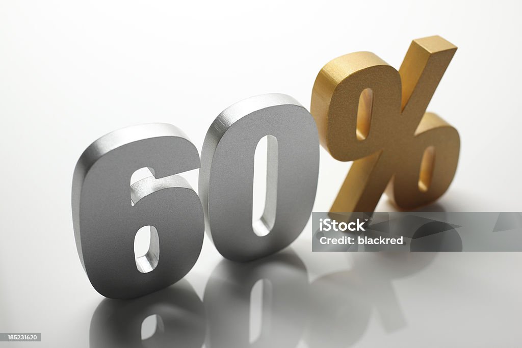 Sixty Percent Block letter number and symbol - 60 Percent Sign.Similar images - Back Lit Stock Photo