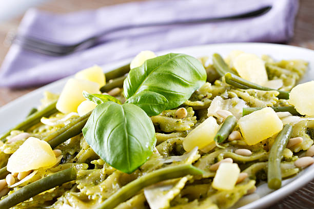 istock Pasta with pesto sauce 185231733