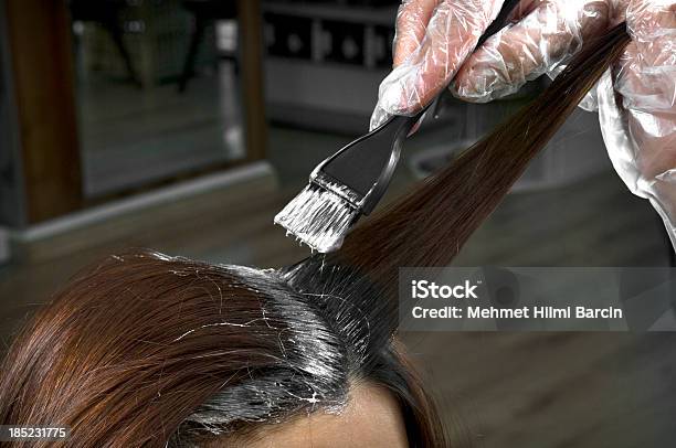 Coloração De Cabelo No Hairstudio - Fotografias de stock e mais imagens de Reflexo - Cabelo Pintado - Reflexo - Cabelo Pintado, Parte de, Salão de Beleza