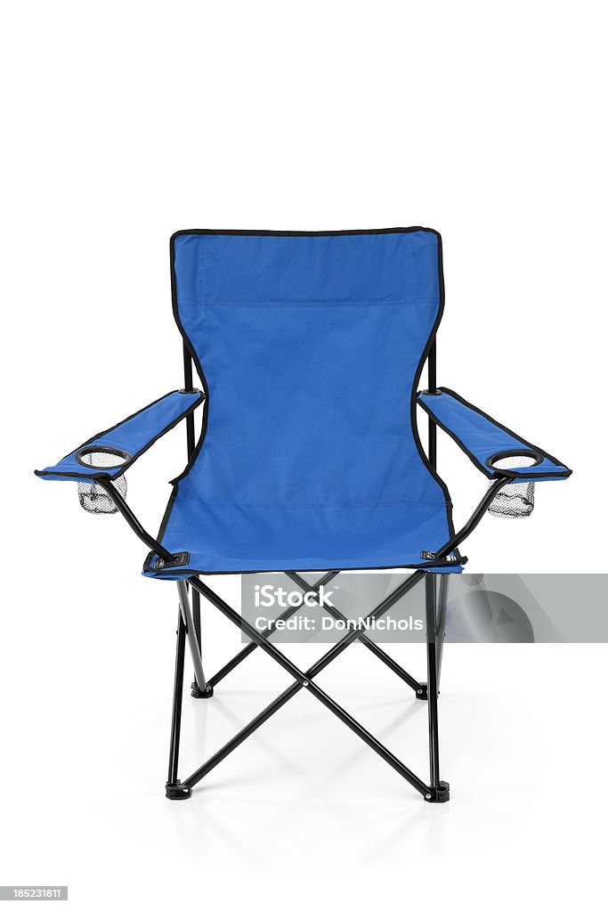 Outdoor Folding Chair "Blue outdoor folding chair, isolated on white.Please also see:" Chair Stock Photo