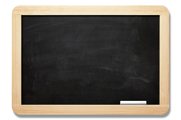 tableau noir avec un tracé de détourage - simplicity blackboard education chalk photos et images de collection