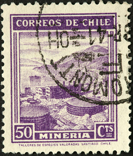 istock fuel storage tanks and factory, Chile stamp 185232788