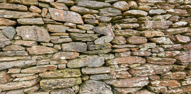 Background of an ancient masonry wall, close up. stock photo