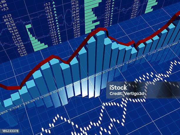 Gráfico Financeiro De Negócios Globais - Fotografias de stock e mais imagens de Abstrato - Abstrato, Analisar, Apresentação Digital