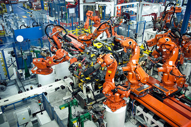 автомобильная промышле�нность - machine part hydraulic platform machine production line стоковые фото и изображения